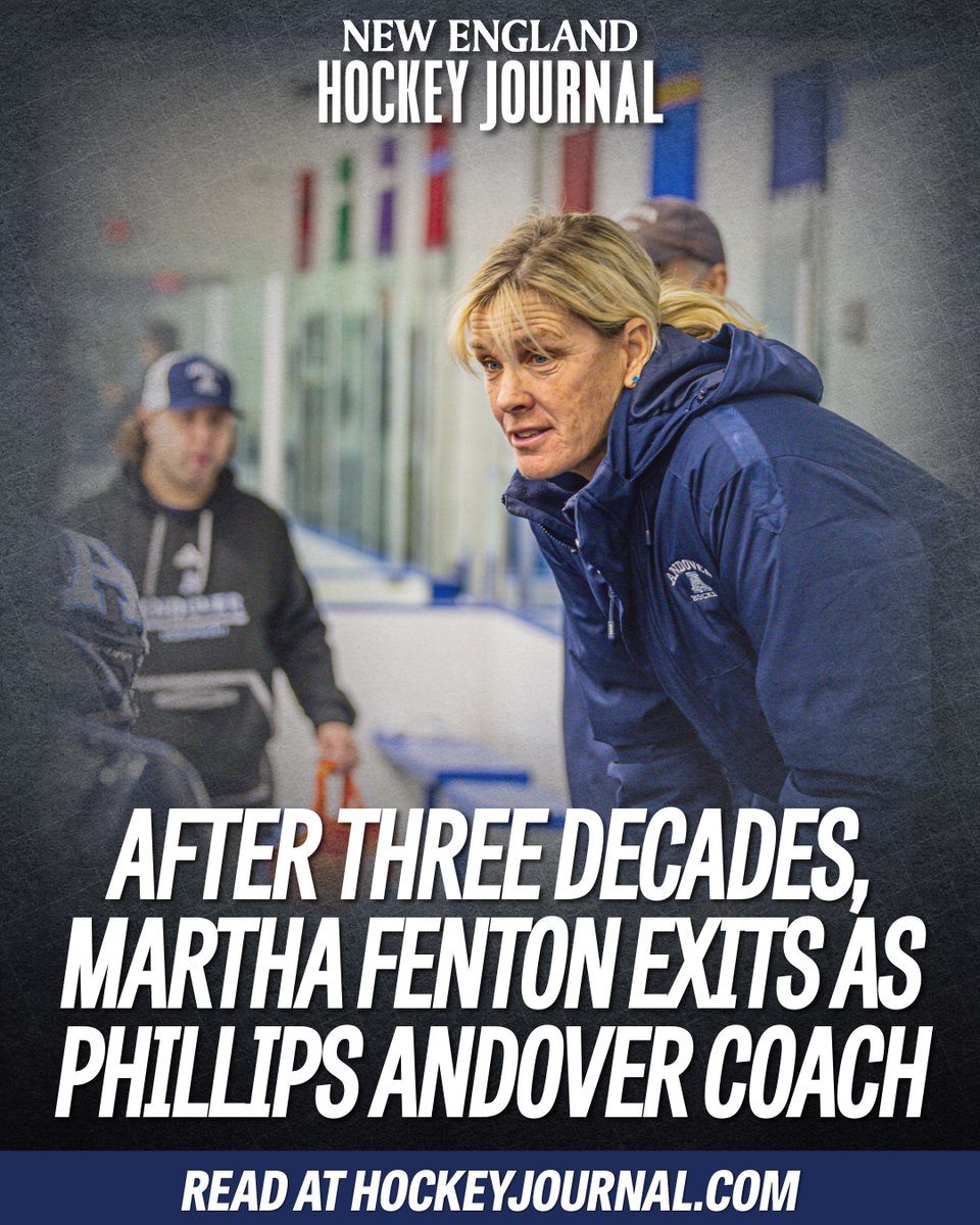 NEHockeyJournal's tweet photo. After more than three decades behind the bench, Martha Fenton is stepping away as girls hockey coach at Phillips Andover. 

She's led the Big Blue to three of the last five Elite 8 finals.

From @PatDonn12: https://t.co/ZqBoDURoBP https://t.co/JOQJAU0P2T