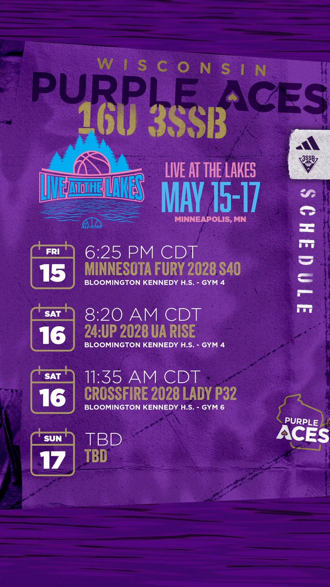 PurpleAcesWI's tweet photo. 🏀Regional Live Period
🚙📍Minnesota
💟♠️#PlayAces https://t.co/3YQ8g6FkEQ