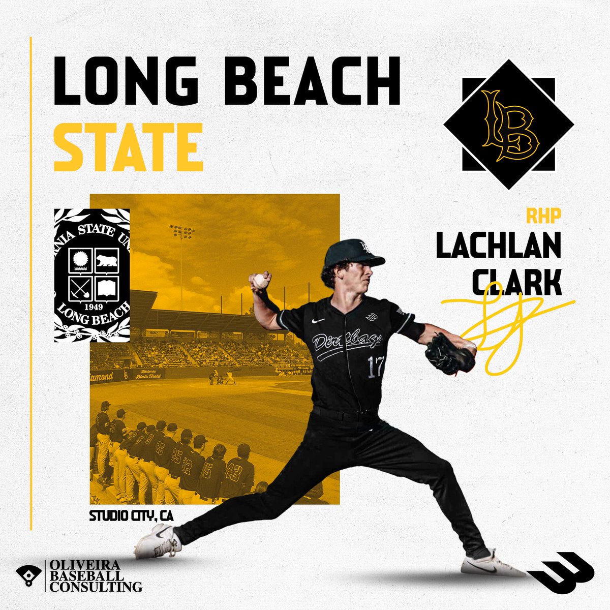 OBC_Recruits's tweet photo. Congrats to Lachlan Clark on his commitment to Long Beach State University. The Dirtbags are getting a late bloomer with a bright future. Fired up for the Clark family #LB #GoDirtbags #BigWest #Committed #OBC @LachlanClark26 https://t.co/zFaks6sSfN