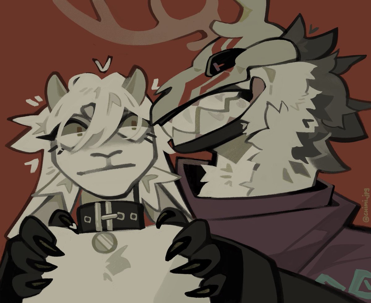 grey_raptor's tweet photo. Scaring my goat friend because I’m bored.
Art by @Chimi_jpg! https://t.co/o61P6Mh7iK