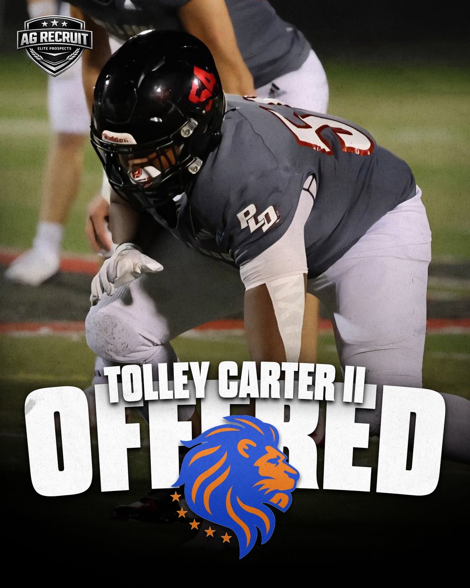 AGEDITS32's tweet photo. 🚨OFFER ALERT🚨

6'3 270 2027 DL @Tolleycarter_2 has received his first offer from Florida Memorial! https://t.co/TvskGlCn0G