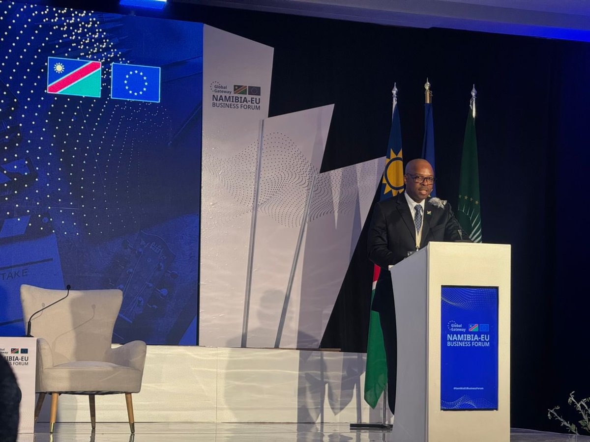 Green_Viewpoint's tweet photo. Representing the Fund, Mr Benedict Libanda, at the Namibia-EU Business Forum 2026 , strengthening partnerships that support Namibia’s green transition, sustainable investment and climate-resilient economic growth.

#EIFNamibia #NamibiaEU #Investment #Sustainability 🌱 https://t.co/hcSaau3feJ