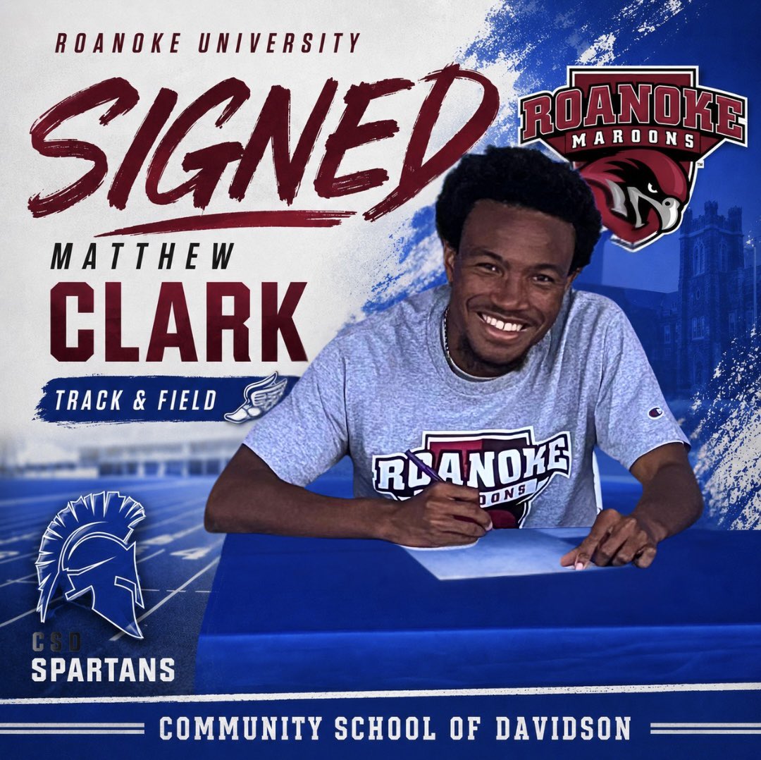 CSD_athletics's tweet photo. Congrats to Matthew Clark on signing is letter of intent to run T&amp;F at Roanoke! https://t.co/ue9qvznzQN
