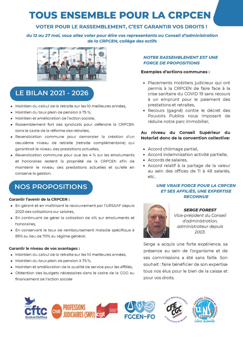 FGCENFO's tweet photo. 📢 Élections CRPCEN : le vote est ouvert depuis le 12 mai !

🗳️ Scrutin uniquement dématérialisé.

Retraite, maladie, action sociale, qualité de service : chaque voix compte.

L’avenir de la caisse est entre vos mains : votez ! https://t.co/EOc5FpLpB0