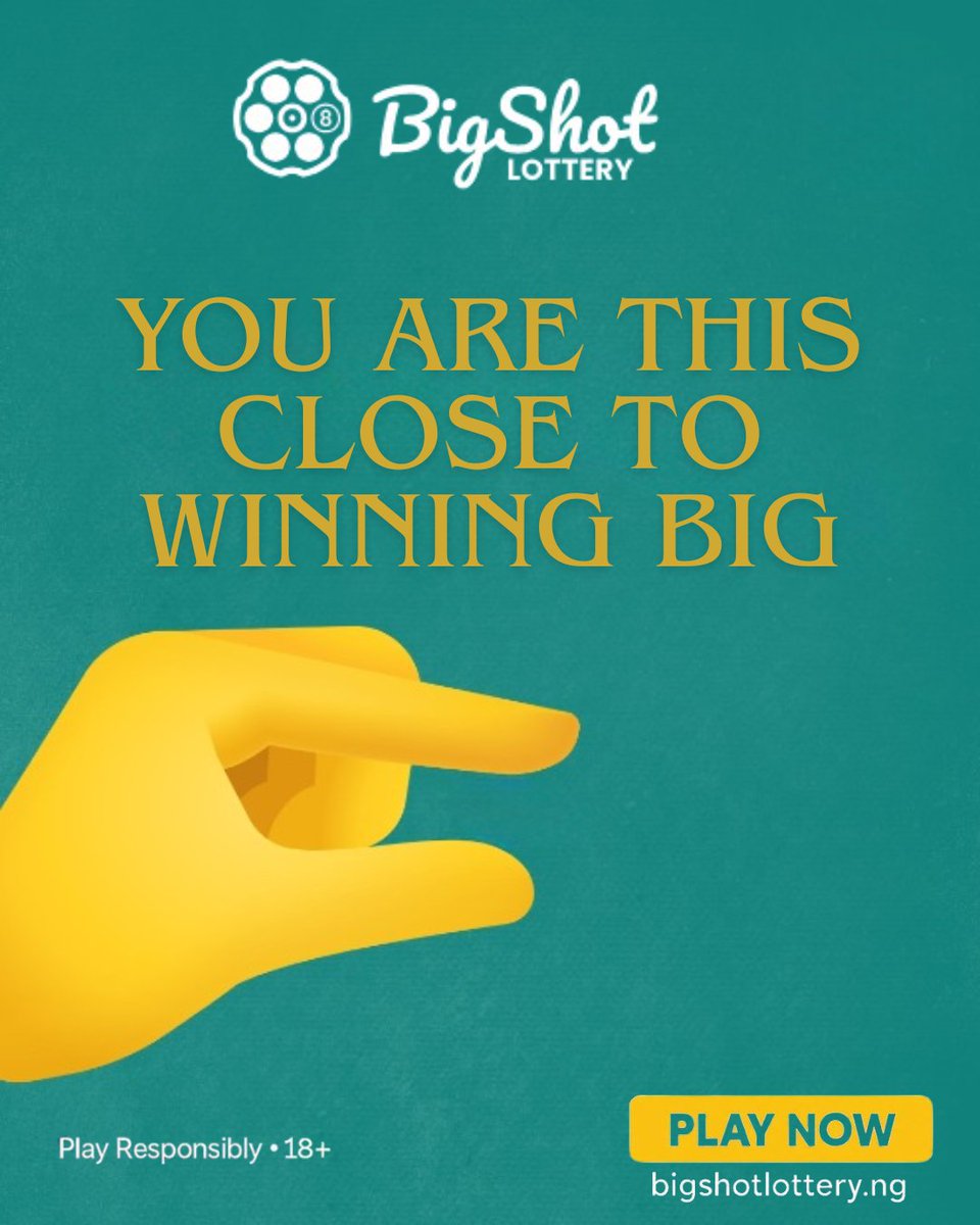 BigshotLottery's tweet photo. Your win is closer than you think. Just keep playing
Take your shot with Bigshot now on https://t.co/TsKko5v7eA with just ₦200, and you stand a chance to win ₦100,000 https://t.co/peIEy4RmtL