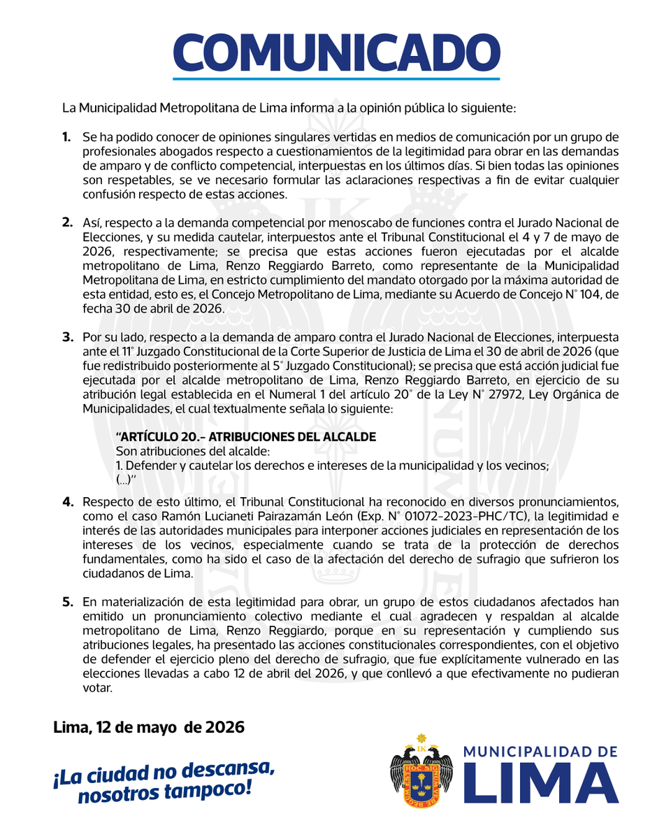 Municipalidad de Lima tweet media