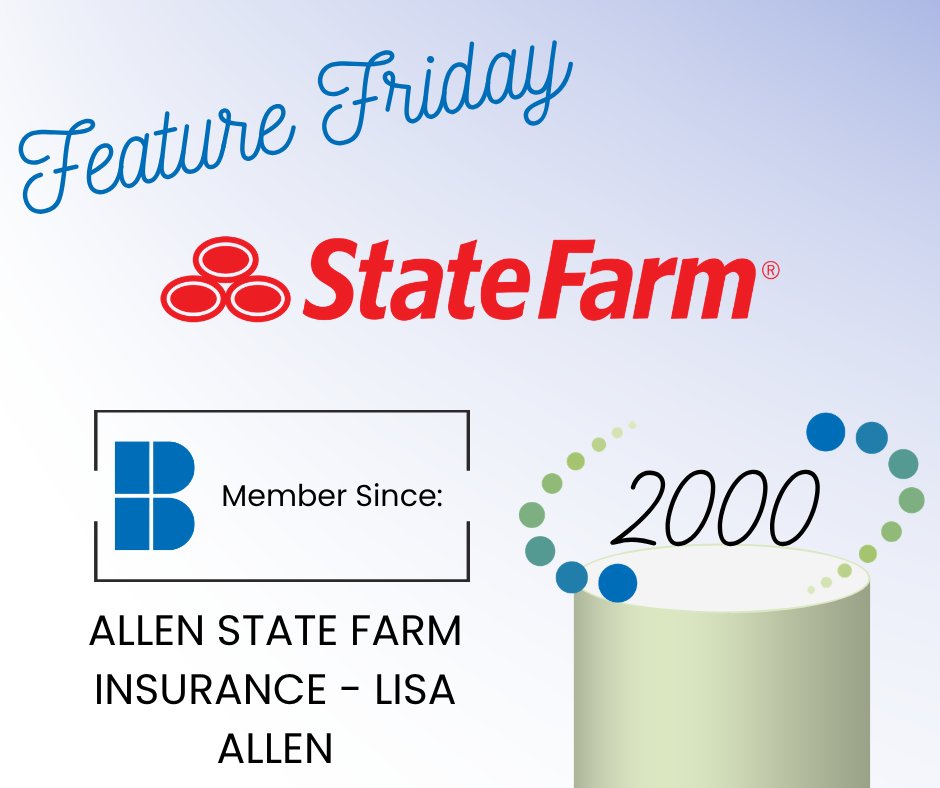 ChamberBloom's tweet photo. Time for this week’s Feature Friday, Allen State Farm Insurance - Lisa Allen!

Member Since: 2000
Make sure to check them out!
https://t.co/PKfVJqsDT9

#ChamberBloom #FeatureFriday #ChamberMemberFeature https://t.co/t5jMTKZLRe