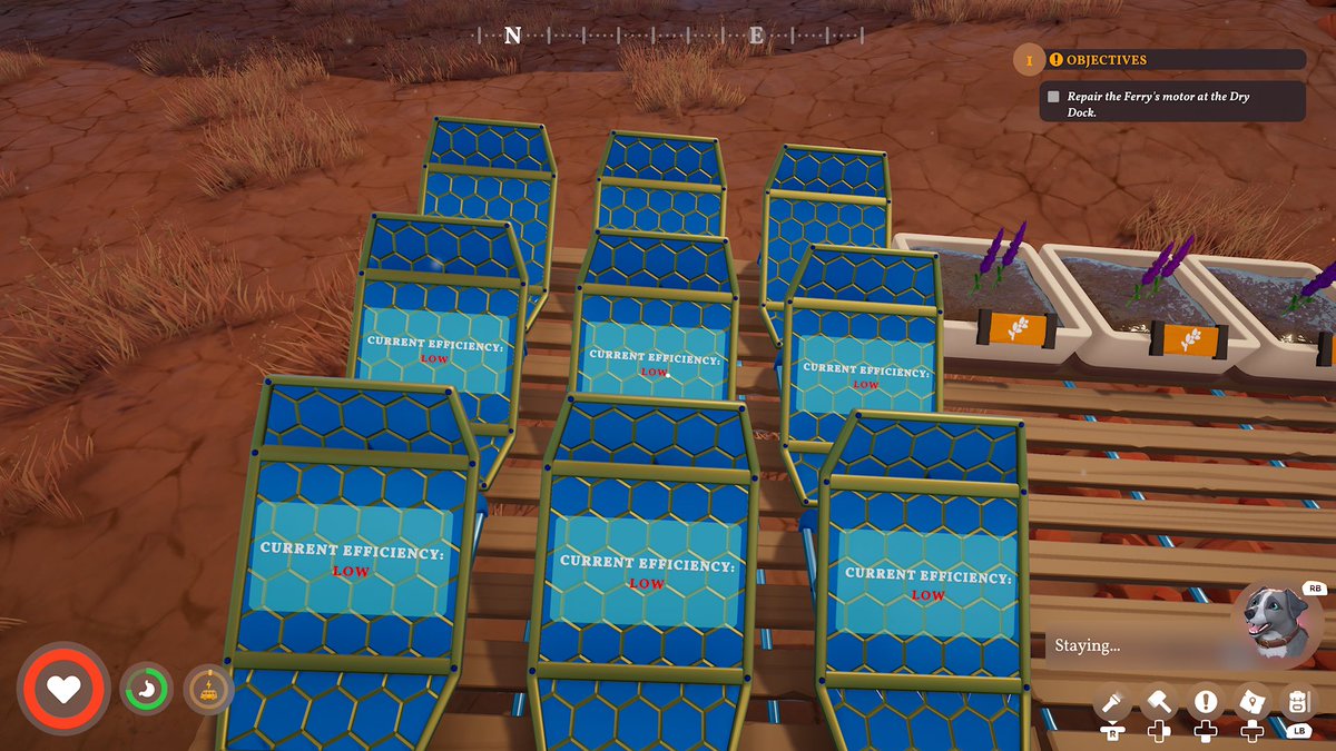Cdeaton56212's tweet photo. @OutboundTheGame is this meant to happen ? I’m in the middle of a dessert with the efficient solar panel and all 9 are low efficiency https://t.co/E8fdwVLdK0