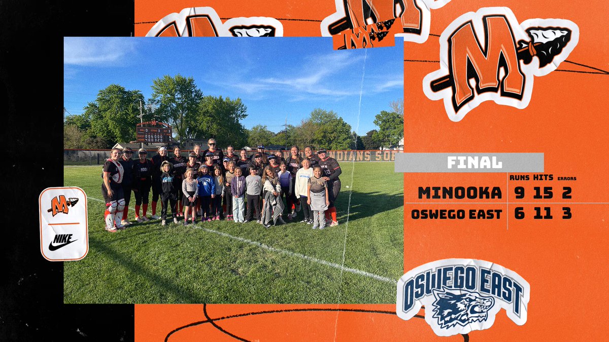 MCHS_AO's tweet photo. Varsity Softball Results on Senior Night vs. Oswego East!

We also loved having players from a local youth softball league join us last night. The future is bright for Minooka Softball! 🥎 https://t.co/kCAQhzQDMw