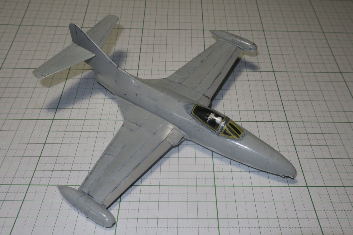 nyoshinori's tweet photo. #hasegawa 1/72 #grumman #F9F-2 #Panther （その8）機体の上面も塗り始めました。#172scale #airmodel #plamodel #scale72 #scaleaircraftmodel #scaleaircraftmodelling #scalemodel #scalemodelling #straightfromthebox #スケールモデル #プラモデル #模型 #素組み #飛行機模型 #牛歩モデリング https://t.co/IvLoEWH1UL