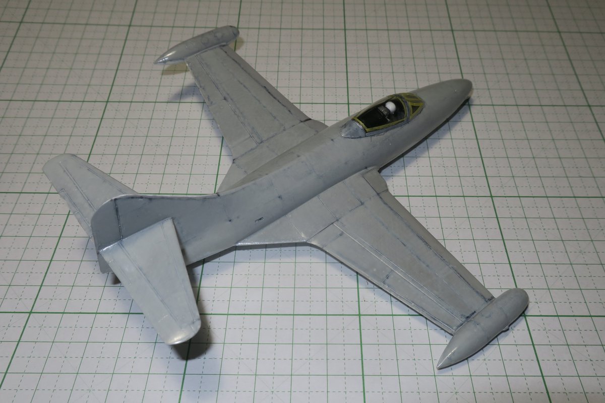 nyoshinori's tweet photo. #hasegawa 1/72 #grumman #F9F-2 #Panther （その8）機体の上面も塗り始めました。#172scale #airmodel #plamodel #scale72 #scaleaircraftmodel #scaleaircraftmodelling #scalemodel #scalemodelling #straightfromthebox #スケールモデル #プラモデル #模型 #素組み #飛行機模型 #牛歩モデリング https://t.co/IvLoEWH1UL