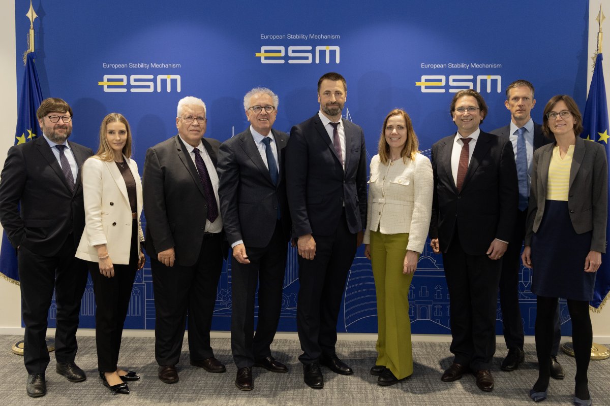 ESM_Press's tweet photo. Today ESM MD @pierregramegna, Secretary General Nicola Giammarioli, and other ESM delegates warmly welcomed @Palus_Peter, Slovakia's Director at the ESM Board of Directors, and members of the National Council of the Slovak Republic at the ESM headquarters. They discussed Europe's current challenging environment and the role the ESM can play within it.
 
#ESMeuro