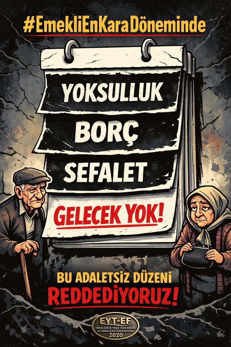 mhmtgclbjk's tweet photo. İktidar Emekliyi aç bıraktı,
Yüreklere koca bir taş bıraktı,
Adalet ve Kalkınma demişlerdi,
Yoksulluk ve Sefalet bıraktı !!

@Akparti

#EmekliEnKaraDöneminde
#5000KısmiyeGünDoğmuyor
Hasan Arat Ferdi Şansal Büyüka
Spor Bayramı Dünya Kupası Kuzu
Bozkurt Hamza astor Bilal Erdoğan https://t.co/feeQIJxU4j