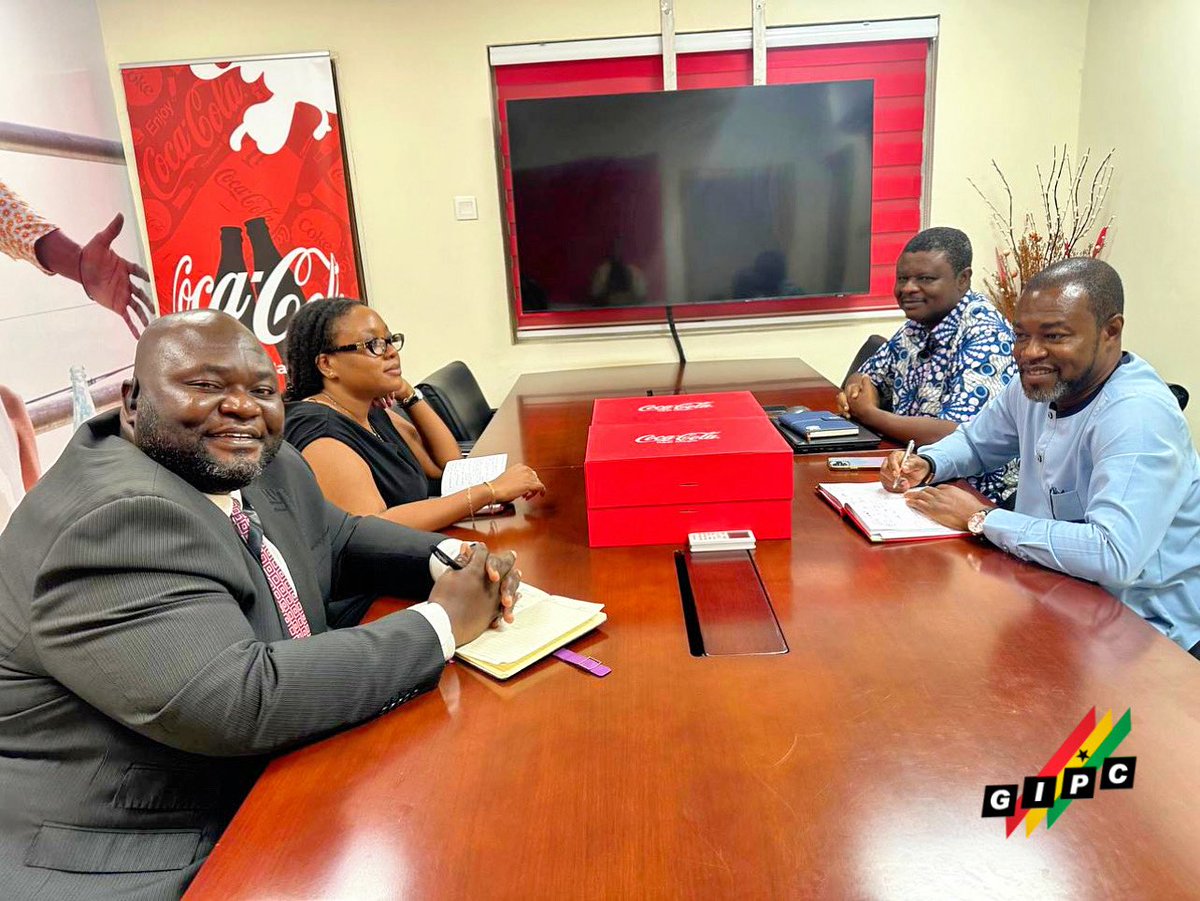 gipaghana's tweet photo. GIPC’s Aftercare & Investor Grievance team, led by Head of Division Mr Charles Opoku Mensah, recently engaged Equatorial Coca-Cola Bottling Company (ECCBC) and key stakeholders as part of ongoing investor aftercare support.

The engagement provided a platform to review operational matters and reinforce collaboration on key areas including energy supply, taxation, trade compliance, and infrastructure-related concerns affecting investment operations in Ghana.

It also reaffirmed GIPC’s commitment to structured dialogue and sustained support in strengthening a predictable investment environment.

#GIPC #InvestGhana #InvestorAftercare #GhanaIsOpenForBusiness