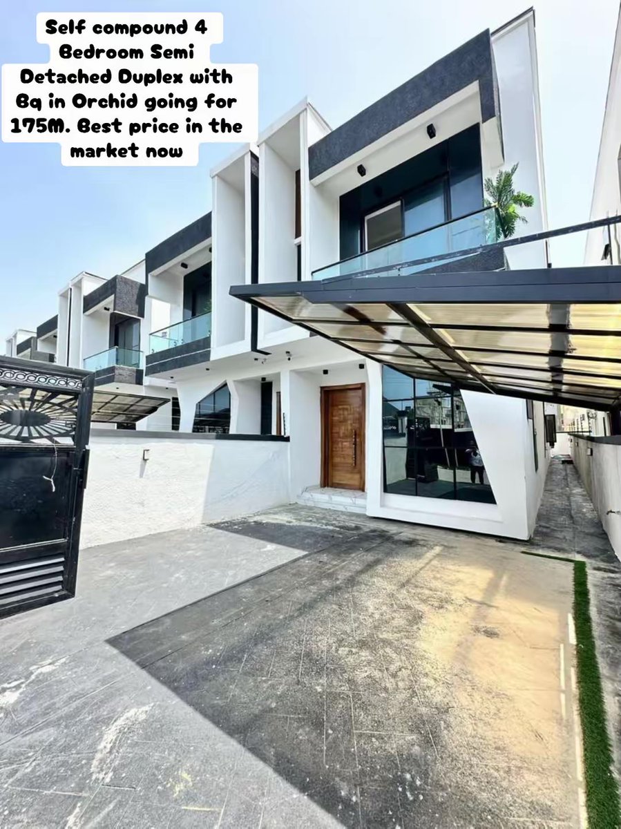 itsmrchi's tweet photo. New &amp; Rare Listing 🚨

Self-compound semi-detached duplex with BQ in Orchid — ₦175M. Arguably one of the best-priced properties in the market right now. https://t.co/6AKjUNRdRa