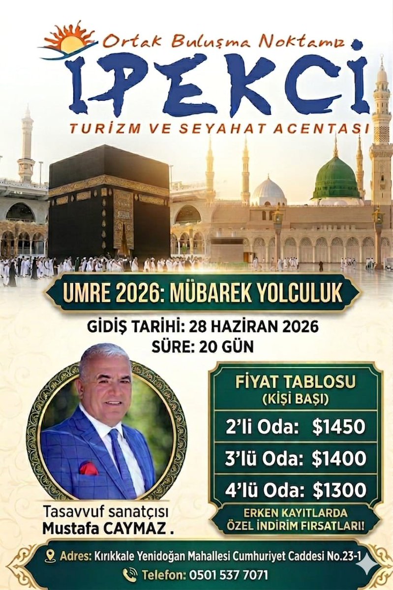 caymaz571's tweet photo. Umre yapanlar Allah'ın elçisi/ziyaretçisi (vefdullah) sayılır; dua ederlerse duaları kabul edilir, tövbe ederlerse bağışlanırlar. 
Peygamberimiz;
“Kabrimi ziyaret edene, şefaatim sabit bir hak olur.”
“Kim ki;Beni vefatımdan sonra ziyaret ederse, hayatımda ziyaret etmiş gibidir.” https://t.co/rV2whAAmC8
