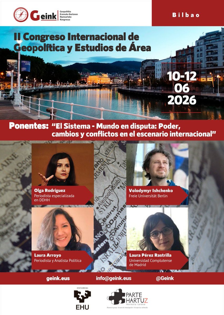 Geink_'s tweet photo. 🗣️Abierta la inscripción:
https://t.co/luiYpUp1VP
👉 Ponentes: Volodmyr Ishchenko, Laura Arroyo, Olga Rodríguez &amp; Laura Pérez Rastrilla

+Mesas redondas y + de 50 comunicaciones
Lunch de bienvenida, cafés...

💸 Hasta el 25 de mayo, inscripciones reducidas para oyentes: 20€ https://t.co/123WYDJ4M8