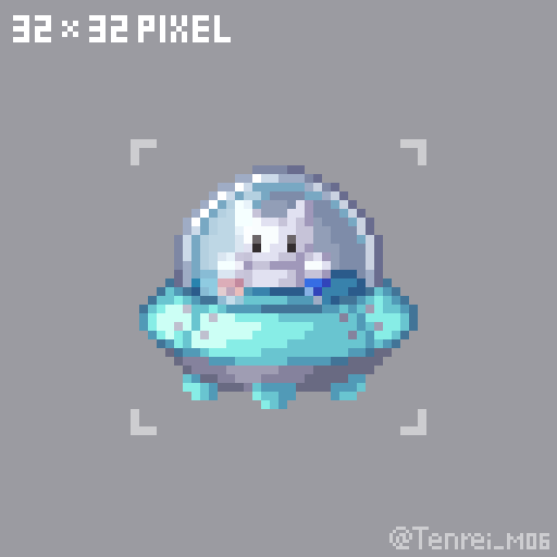 TODAY-32Pixel「UFO」#dotpict #毎日ドット絵