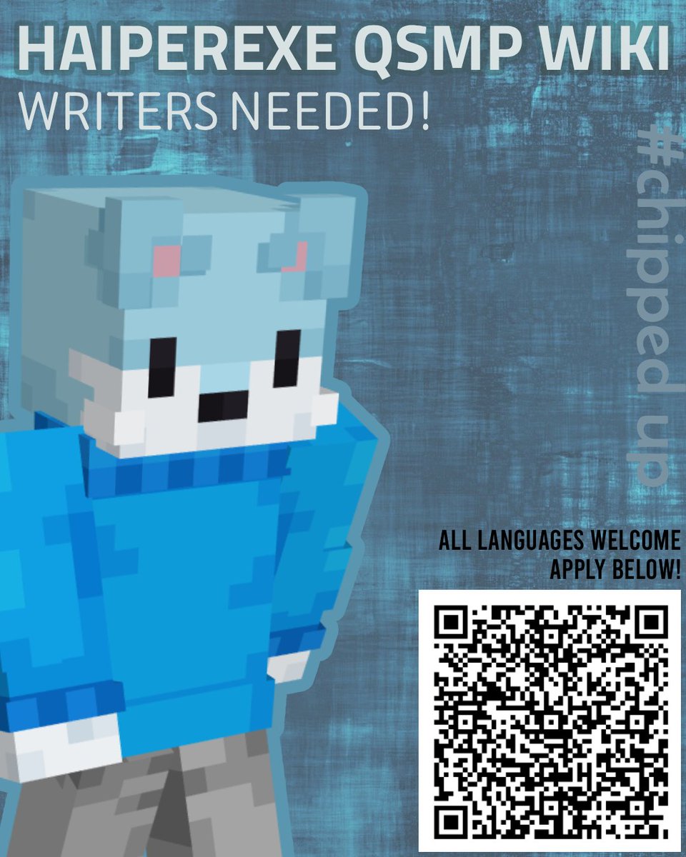 QsmpWiki's tweet photo. ATTENTION FANS OF QSMP/HAIPER

QSMP Wiki is currently looking for any fans of HAIPER to write about his lore! The application process is quick and easy; we welcome anyone to apply! For more details, open the QR code pictured in the graphic below or the link in the replies https://t.co/LhrfKLZuHc