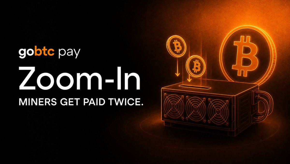 GoMining's tweet photo. Bitcoin pays miners for proof of work. GoBTC Pay adds a second cheque.

Bitcoin pays miners for proof of work. That’s the deal — and it has worked since 2009.

GoBTC Pay adds a second cheque.

Every GoBTC Pay transaction carries a 0.2% merchant fee. Half of that — 0.1% of every transaction value — flows to the miners in GoMining’s ecosystem, pro-rata to hashrate. On top of the block reward. On top of the standard fee. Paid in BTC.

So when GoBTC Pay merchant volume comes online, every GoMining customer with a digital miner starts earning a share of payments revenue. Not “yield.” Not “rewards points.” A fee for doing what hashrate is supposed to do: confirm transactions.

This is the part that no other payment company can offer. Because no other payment company is also a top-ten miner.

Stack sats. Mine sats. Now: get paid in sats when other people spend sats.

#GoBTCPay #UnlockBitcoin