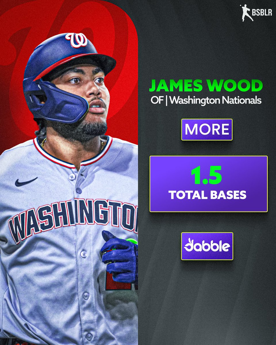 BsblrBets's tweet photo. The Morning Wood ☀️🪵

James Wood Over 1.5 TB 1u (+120)

With Wood at + money we have to take this again.

Over the last week he had a .382 xBA and .917 xSLG. On the year he has 2+ TB in 70% of games vs RHP.

Brady Singer has struggled vs LHH this year. He is allowing a .374 BA and .517 SLG. At home its been worse, .394 BA and .545 SLG.

Wood loves hitting at Great American Ballpark. Over 12 ABs he has 6 hits from last year’s series. GABP is also one of the most hitter friendly parks in MLB.

While the history of Wood vs Singer is limited with only 2 PAs, he does have one double. This has no business being plus money