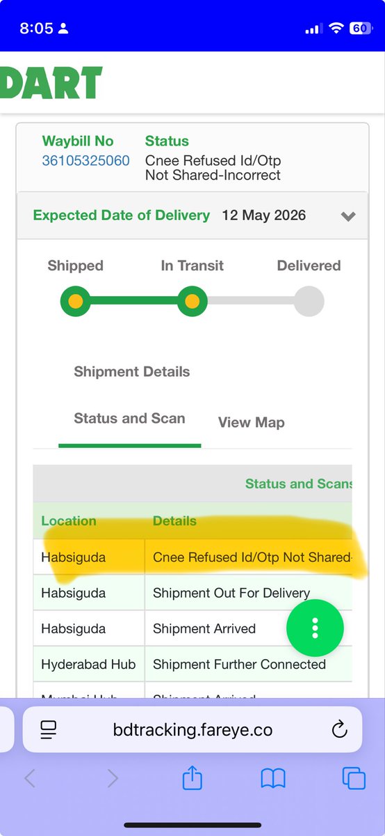 MouryaK7's tweet photo. @BlueDartCares @BlueDartCares @BlueDart_ Nobody called me or attempted to deliver my item. Pls look into this asap https://t.co/rmXmjok2LR