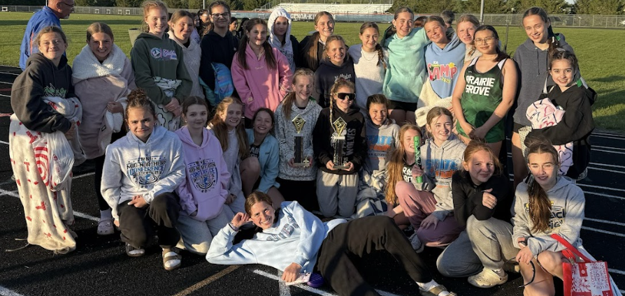 PrairieGrove46's tweet photo. Congratulations to our 7th &amp; 8th Grade Girls Track Team on an outstanding performance at the MNC Conference Meet in Genoa!

Both the 7th Grade and 8th Grade girls teams brought home 1st Place finishes! Way to go, Panthers! https://t.co/ITpLnb7Lwq