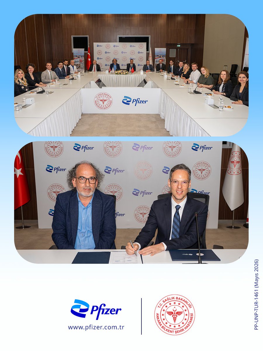 PfizerTurkiye's tweet photo. Bilim kazanacak anlayışımızla, klinik araştırmalar alanında güçlü iş birlikleri kurmaya devam ediyoruz.
Ankara Bilkent Şehir Hastanesi ile imzaladığımız iş birliği protokolüyle; klinik araştırmalarda bilimsel paylaşım, eğitim ve ortak çalışmaları desteklemeyi hedefliyoruz. https://t.co/3hGL3f4ySd