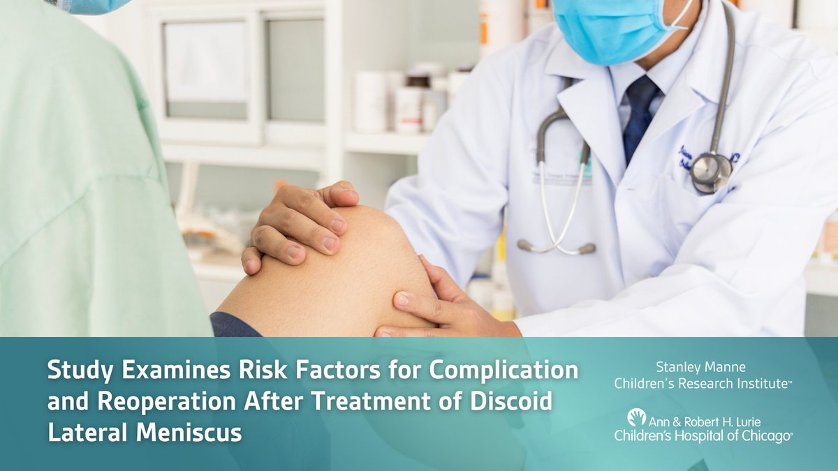 ManneResearch's tweet photo. .@LurieChildrens researchers examined the risk factors in kids for complication, reoperation after treatment for #DiscoidLateralMeniscus. Re-injury occurs in 13% of patients; female patients are at higher risk for needing repeat surgery. https://t.co/HmWskPP63M #research https://t.co/Qr2SXVylQG