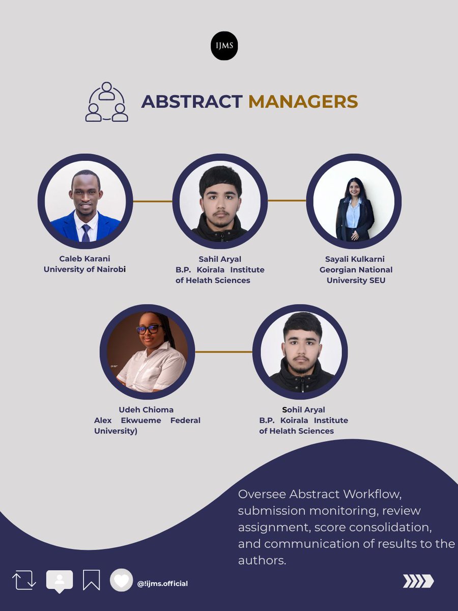 TheIJMS's tweet photo. 🌍 WCMSR 2026 is built by medical students/early-career researchers from around the world.

Together, we are advancing global scientific collaboration and shaping the future of academic medicine 🚀

#WCMSR2026 #IJMS #MedicalStudents #MedicalResearch #StudentResearch #GlobalHealth https://t.co/9nLIFf8jMa