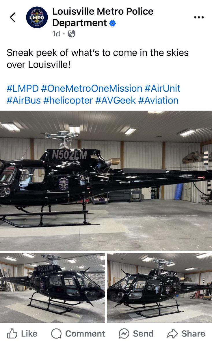 FlueyKung's tweet photo. Your reminder that LMPD STILL has less air units than the old Jefferson County Police Department did once this is in service.
#DemsLouisville☠️🩸💊
#MergerFail
#JEFFXIT https://t.co/mCIGvx9PPw