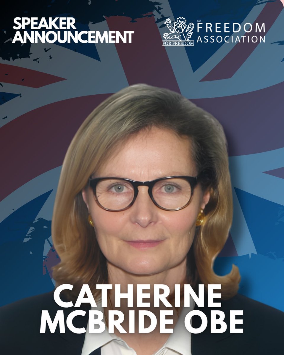tfa4freedom's tweet photo. Speaker announcement: Catherine McBride OBE @CeeMacBee joins the line up for Brexit Unleashed.

A formidable voice on trade, cutting red tape and Britain’s economic freedom outside the EU.

One week to go - tickets: https://t.co/eA2CvLOLUj https://t.co/TLrrVNPqVH