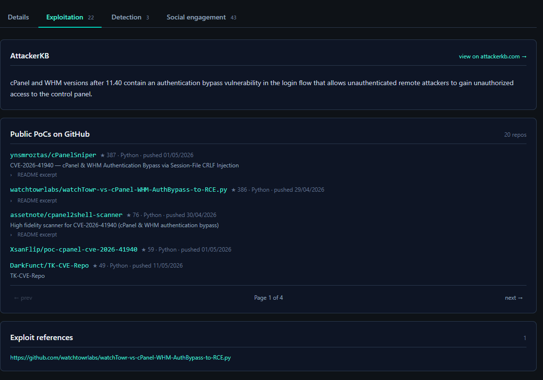 KevTheHermit's tweet photo. Knowing what vulnerabilities are real and which ones are hype is always a challenge CVSS doesn't reflect the real impact. What really matters is if its being actively exploited and if its easy to weaponize with existing POCs or technical writeups. 

To help cut through the Hype I created https://t.co/GRozRBG6Dr

Monitors X and Bluesky for social engagement. Then enriches with NVD, CISA KEV and searches for research articles and POCs. Once it has all that it does a sentiment analysis with Claude to give an overall score that will change over time.

Full transparency: @claudeai  was also used to help build this