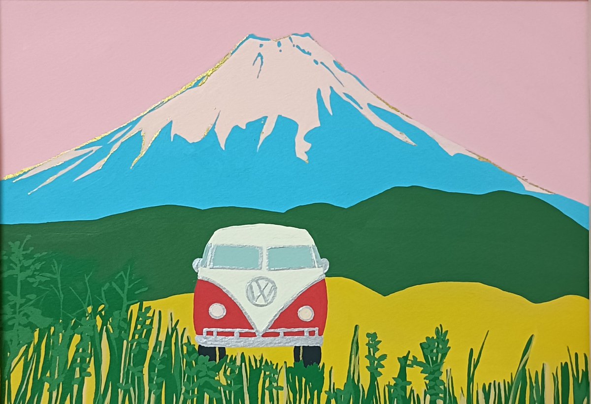 初めて出会った富士山の場所☆ #富士山 #フォルクスワーゲンバス