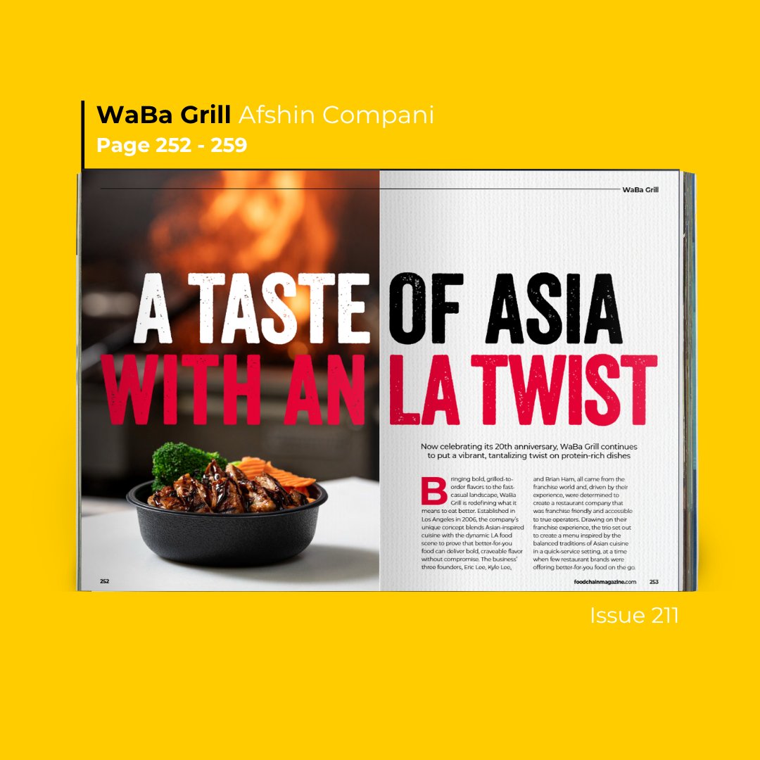 FoodChain_mag's tweet photo. Afshin Compani, President and Chief Operating Officer of WaBa Grill, discusses the company’s 20th anniversary, its path to 200 stores, and why authenticity remains central to its future.

https://t.co/obW44aGoHW https://t.co/5GnFVAW8nF