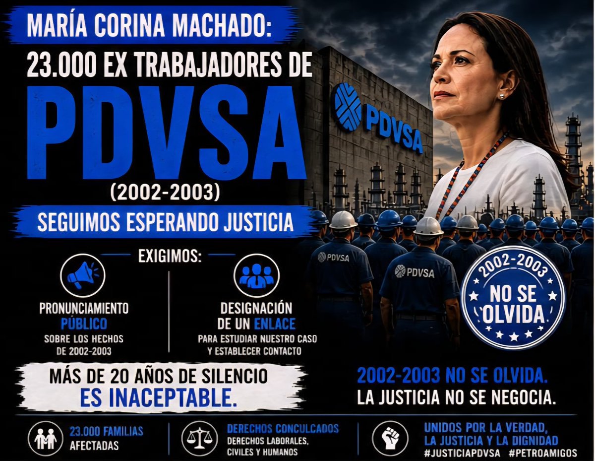 petroamigosvzla's tweet photo. ✊ **COMPARTE**
Cada compartir es un voto por la justicia.

X: @petroamigosvzla  
Email: petroamigosvzla@gmail.com

#DignidadParaLosPetroleros
#HeredamosSuDignidad
#LaLuchaContinúa
#GeneraciónRelevo
#PDVSANoEstaQuebrada
#PetroAmigosVenezuela
#PetroAmigosVzla 
#GeneracionesUnidas 
#HeredamosSuDignidad 
#RVIA
#FamiliasOlvidadas
#JusticiaLaboral
#JusticiaLaboral2026 
#PetroAmigos 
#PDVSA 
#23AñosEsperando
#23AñosDeInjusticia
#SCOTUS
#DelawareCourt
#Citgo
#JudgeLeonardStark
#JudgeJenniferHall
#OFAC
#CIDH
#JudgeKatherinePolk
#Crystallex
#HolocaustoPetrolero
#QueremosCobrar
#RetuiteaPorLaJusticia
#CitgoEsDeVenezuela
#NoMásSilencio
#SomosPetrleros
#kilometro_internacional
#HumanRights
#JusticeMatters
#TransitionalJustice
#Accountability
#TruthAndJustice
#WorkersRights
#LaborRights
#NoToImpunity
#RightToCompensation
#SocialJutisce
#BreakingNews
#ShareTheTruth
#StandUpForRights
#WeWillNotBeSilenced
#citgosale
#justice
#PDVSAWorkers 
@TheJusticeDept
@SecRubio
@marcorubio
@MaElviraSalazar
@SenKaine
@MariaCorinaYA
@EdmundoGU
@VenteVenezuela
@claumacero
@dsmolansky
@calderonberti
@Reuters
@Forbes
@business
@nytimes
@washingtonpost
@WSJ
@CNN
@ABC
@CBSNews
@NBCNews
@ElNacionalWeb
@cocando
@carlaangola
@Simonovis
@MiguelContigo
@dplacer
@apolitikoyt
@Norbey_Marin_
@AleMarcanoS
@JRP140
@la_katuar
@PattyPoleo
@ElPitazoTV
@venevision
@VenevisionTV
@azuajecarlosalb
@Javierito321
@DiesbaloEs65059
@penaof
@isidralopenza18
@pablo240351
@sanchezac1961
@yida1920
@pdvsamovimiento
@osro1910