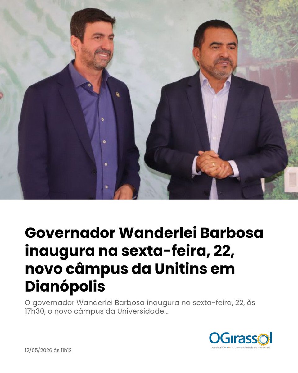 GirassolJornal's tweet photo. Governador Wanderlei Barbosa inaugura novo câmpus da Unitins em Dianópolis, ampliando o acesso ao ensino superior público.

https://t.co/CcKeIbgHJD https://t.co/1YxzcKX1N2
