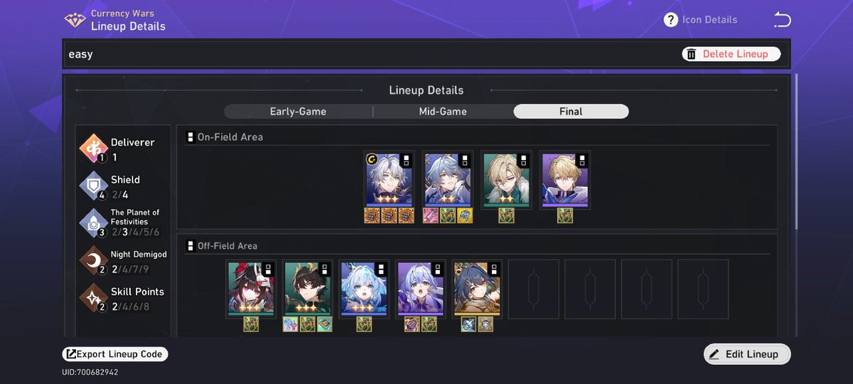 ss1863_'s tweet photo. @m_oal200 Here's my setup. I adapt depending on the situation, but Phainon+DH are MVPs bcs they are E2S1. Yunli is a situational character. She's useful against some enemies, but not critical. In the current run, I got Peppy with shield emblem guaranteeing 4/4, but usually u can use March https://t.co/Z1uLJmchXo