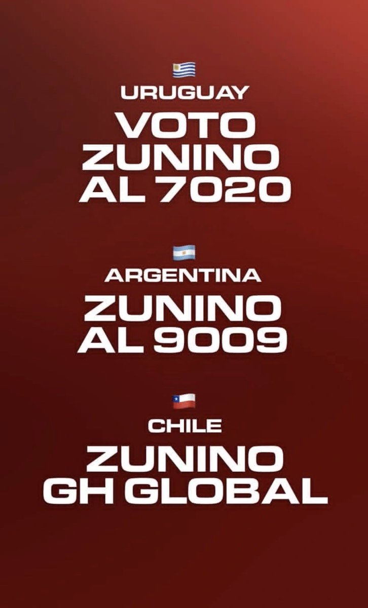 Vamos con todo. 
Zunino 9009 

#GranHermano