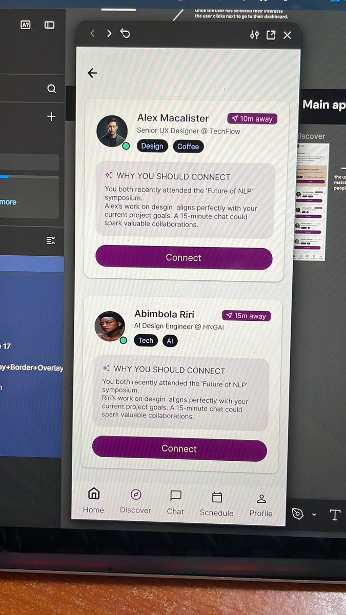 theafropappi's tweet photo. On today’s episode of hng vs me😩
Meet connect pal😊
An app that helps reduce social friction by link people with similar interest at an event🍾 https://t.co/UaJGfITy3E
