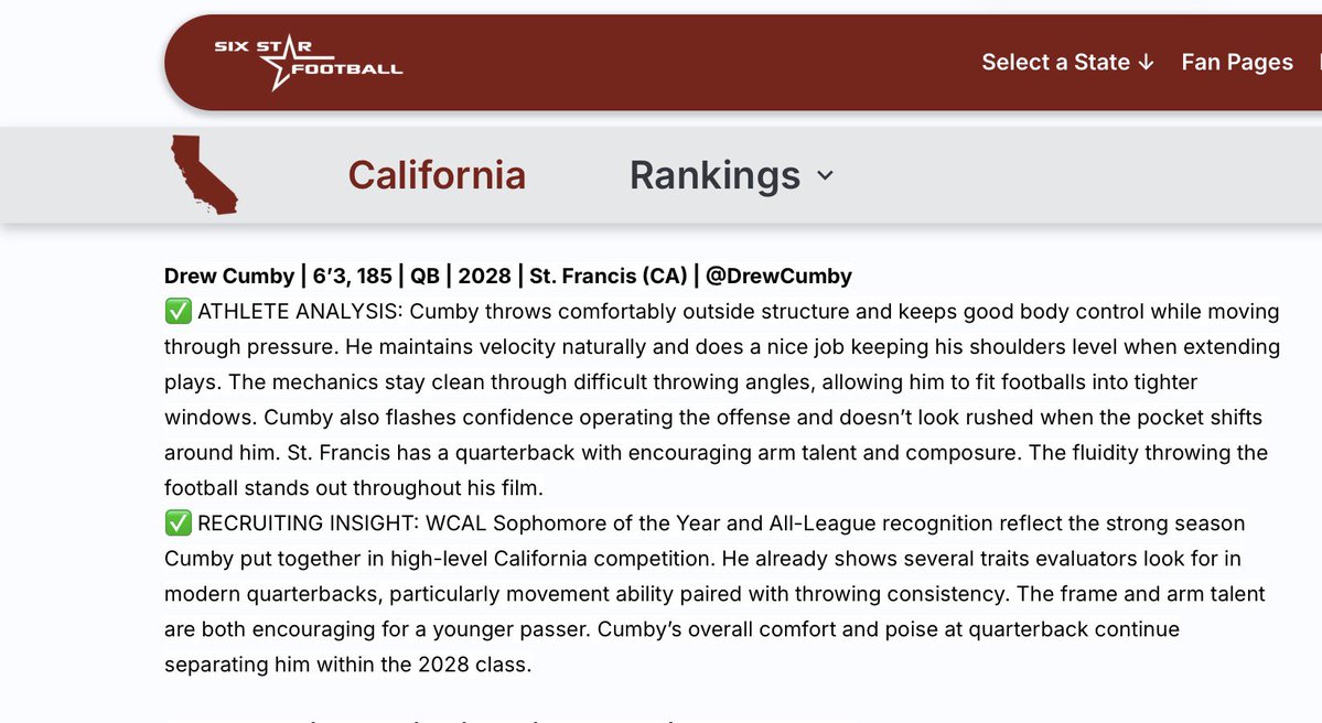 Drew Cumby QB 2028 tweet media