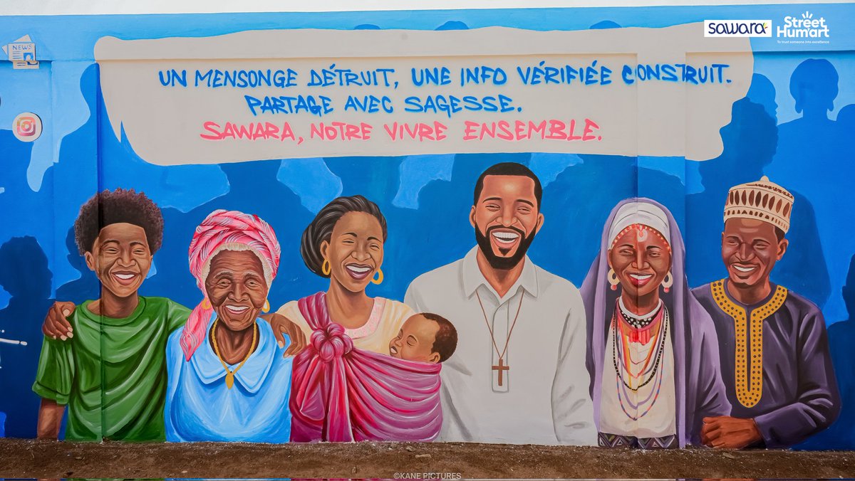 Stret_hum_art's tweet photo. Et on savoure les beaux clichés de cette œuvre ! Cette fresque mérite bien un second regard😌
SHA CREW ✌️
Street Hum’art , To Trust Someone Into Excellence.
Crédit :
📷: @Kanepicture @lopezelawson
#sawara #sha #cohesionsociale #streetart #shacrew https://t.co/lDtYTH1iZX