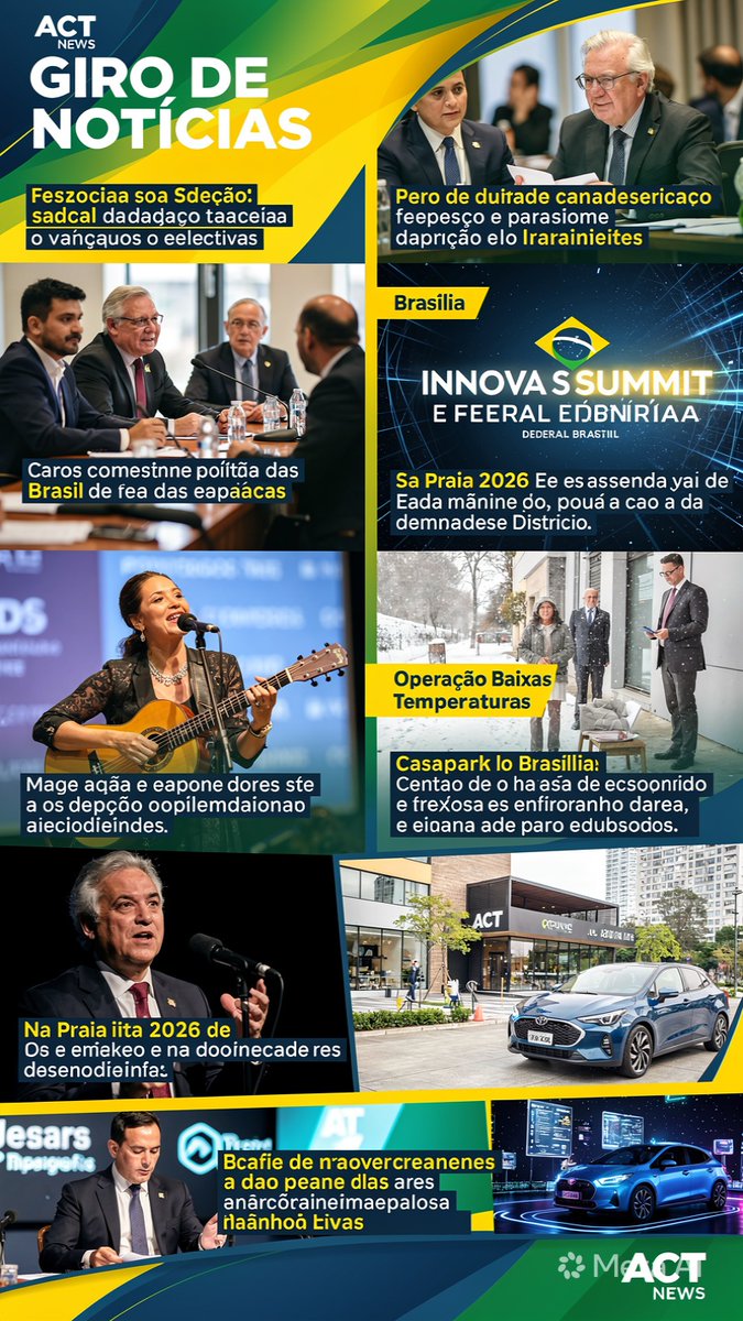 ACTNewsBrasil's tweet photo. 🚨📢 GIRO DE NOTÍCIAS: política, economia, mobilidade e entretenimento movimentam o Brasil nesta semana! 🇧🇷🔥
💰 O imposto seletivo volta ao centro do debate em
#Brasil #Política #Economia #Inovação #InnovaSummit #SãoPaulo #Brasília #MariaRita #Mobilidade https://t.co/t7g2IzB8Ws