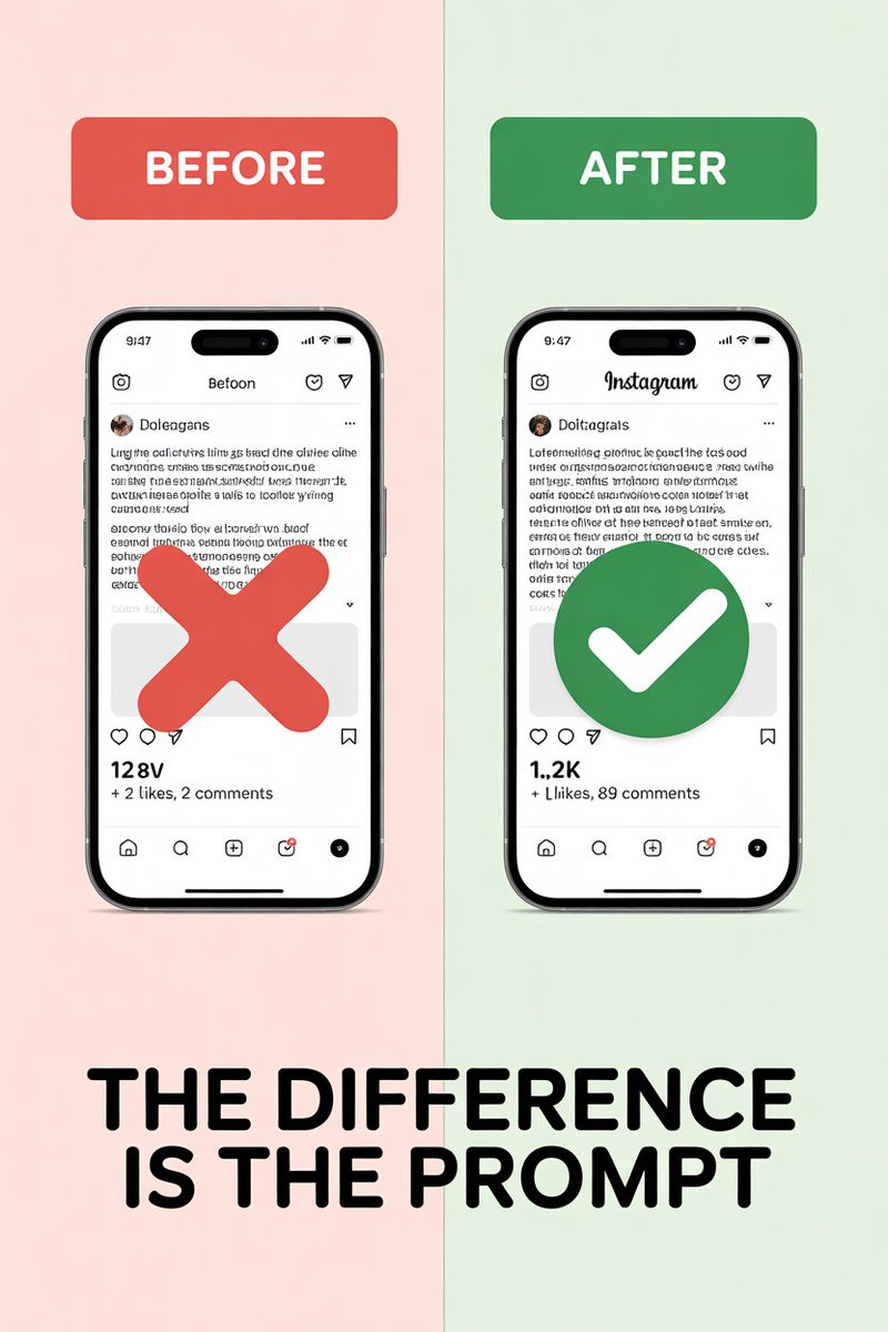 UndhadSahil's tweet photo. Most creators use ChatGPT like this:
"Write me an Instagram caption"

Then complain the output sounds like a robot wrote it.

The fix is a structured prompt formula.

I turned 3 months of testing into 100 ready-to-use prompts.
$19 → https://t.co/gc9FSEDLWr https://t.co/ZpWJkxj0NX