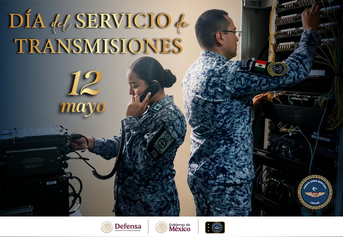 ComandanteFAM's tweet photo. La #FuerzaAéreaMx felicita a las y los integrantes del Servicio de Transmisiones, por su profesionalismo para planear, instalar, operar y mantener los sistemas militares de telecomunicaciones mediante servicios de voz y datos eficientes, de manera confiable, segura y oportuna a los organismos de la Fuerza Aérea Mexicana para el cumplimiento de las misiones en beneficio del pueblo de México.

Tecnología e innovación, escudo de la nación.

¡Feliz Día del Servicio de Transmisiones!