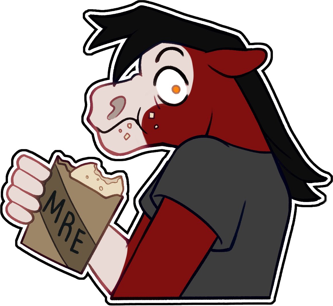 HoovedCreature's tweet photo. Pov: you’re in the field and come across me raiding your MRE stash at 0100 https://t.co/k90bL3mfxf