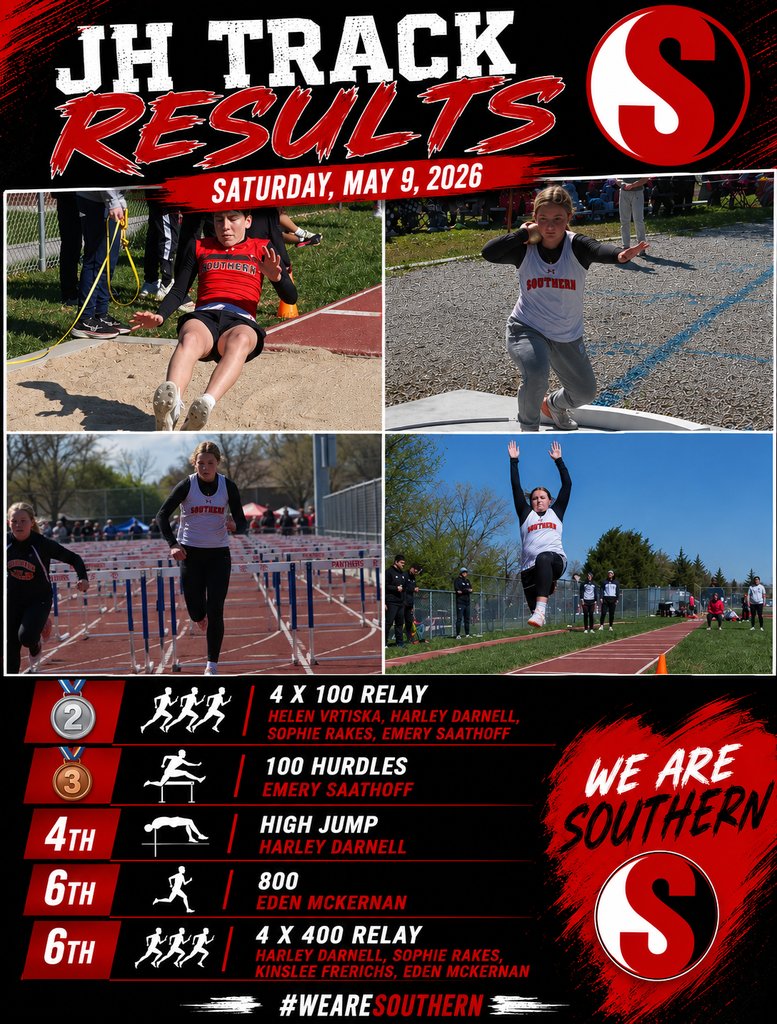 SHSRaiders1's tweet photo. JH Raiders had a strong showing on May 9! 💪🏃‍♀️

🥈 4x100 Relay
🥉 Saathoff – 100m Hurdles
4th Darnell – High Jump

multiple top-6 finishes

Keep it going, Raiders! ❤️🖤 https://t.co/igdaMP4TJ7