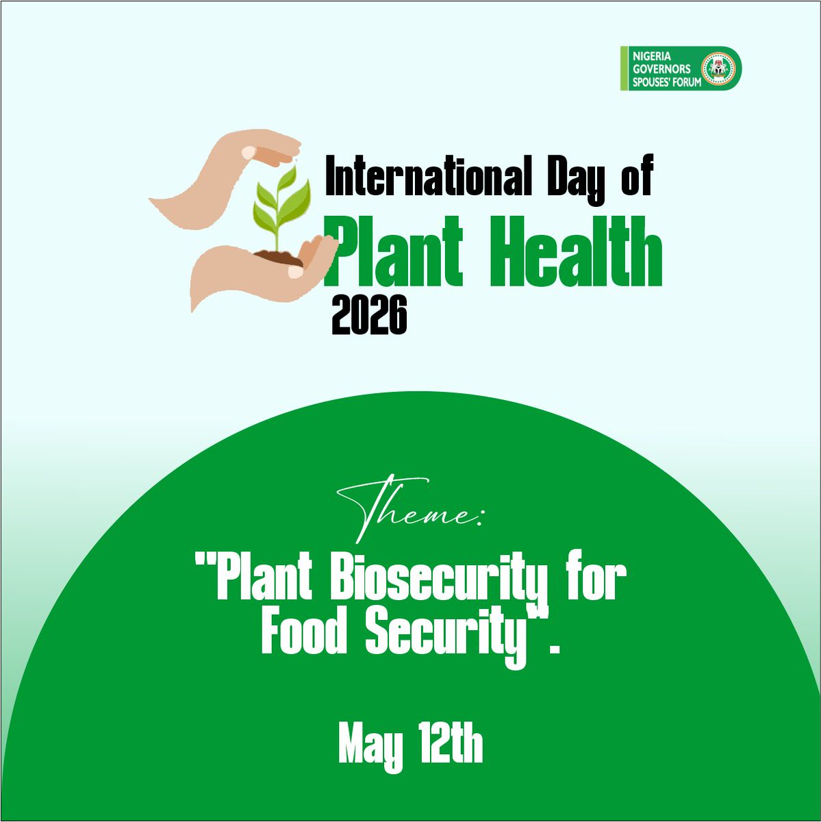 NGW_Forum's tweet photo. International Day of Plant Health 2026

May 12th

 Theme- "Plant Biosecurity for Food Security".

#internationdayofplanthealth2026
#plantbiosecuirityforfoodsecuity
#plantsarefriends 
#GovernorsSpouses https://t.co/Ao5reOriaW