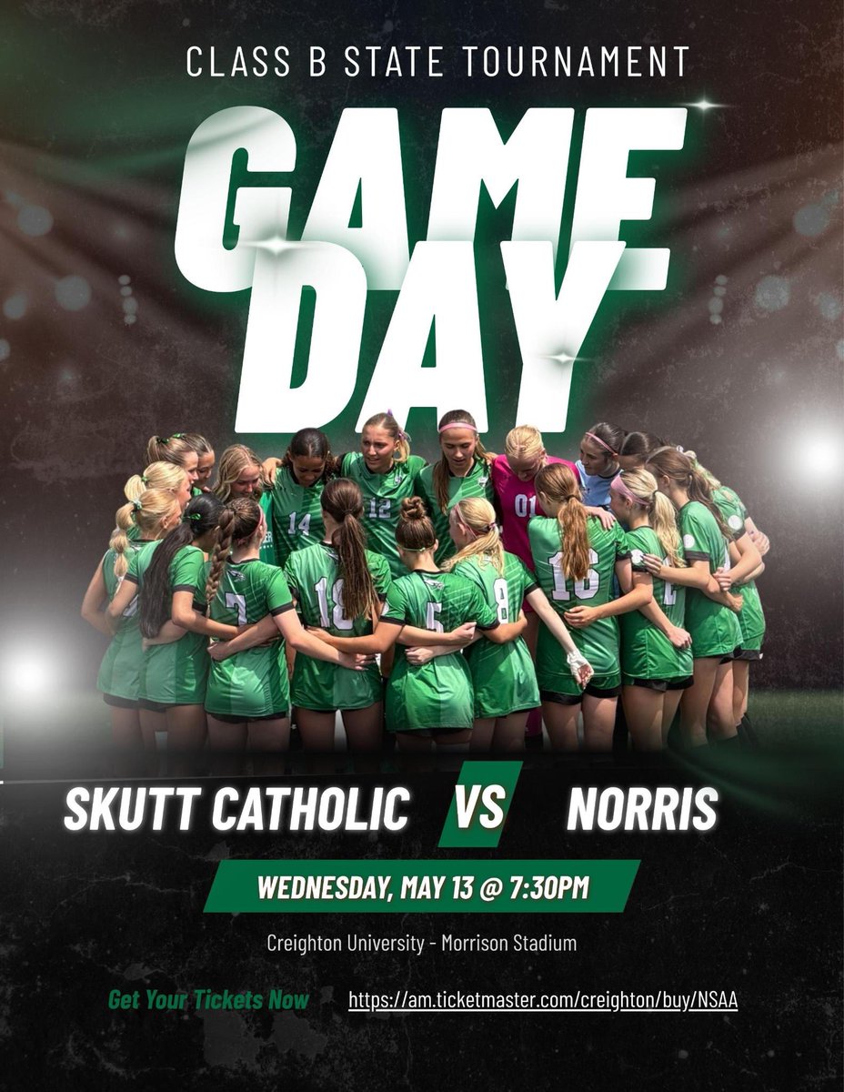 SkyHawkSoccer's tweet photo. Quarterfinals. Under the lights.
Your Skutt Catholic Skyhawks are headed to Morrison Stadium tomorrow night for a Class B State Quarterfinal matchup against Norris Titans.

🗓 Wednesday, May 13
⏰ 7:30 PM
📍 Morrison Stadium

One game at a time.
Let’s go Skyhawks. 💚🖤 https://t.co/geFrre6f09