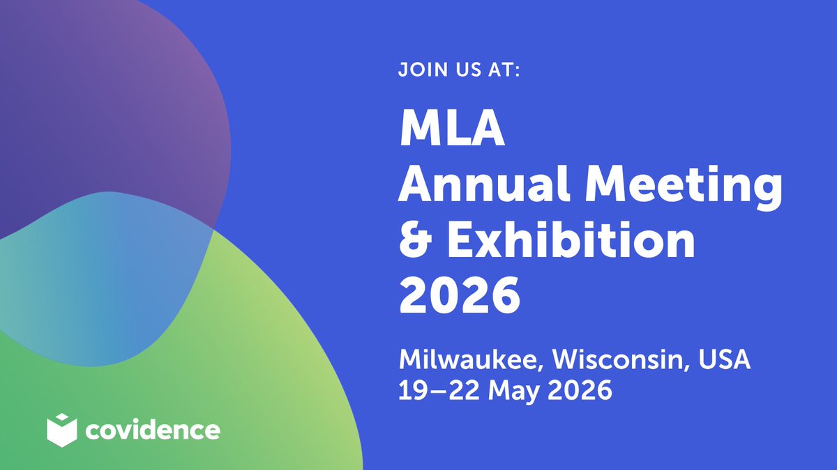 Covidence's tweet photo. We’re heading to MLA 2026 in Milwaukee! 🇺🇸 

Come visit us at Booth 520 to see how Covidence is helping medical librarians and research teams streamline systematic reviews - plus keep an eye out for our happy hour 👀

#MLA2026 #MedicalLibraries #EvidenceBasedPractice @MedLibAssn https://t.co/Hak3ex0UPC